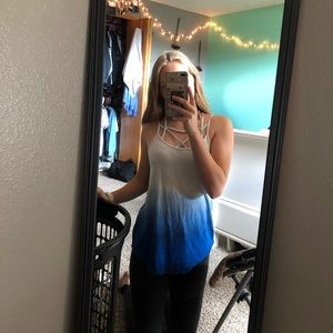 Light blue to dark blue American eagle tank top
